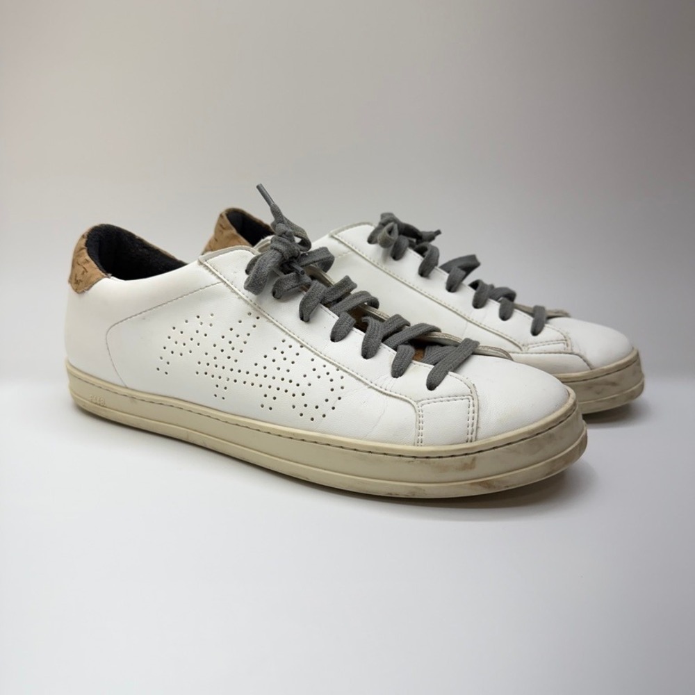P448 Womens Size 41 Shoes John Veg/Cork Metallic Silver Accents‎ Casual Luxury